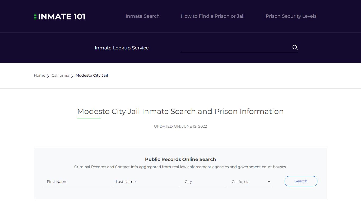 Modesto City Jail Inmate Search, Visitation, Phone no ...